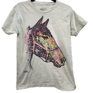 The mountain t-shirt women's size medium horse head profile green 100% cotton